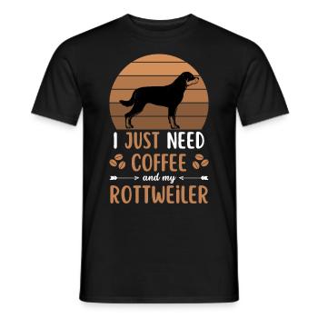 Rottweiler Café Rétro Chien Café - T-shirt homme - noir - Devant - AI Model Male 178 light (178cm)