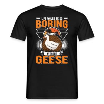 Geese Gift Goose Breeder Goose - Men's T-Shirt - black - Front - AI Model Male 178 light (178cm)