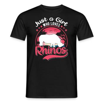 Nashorn Mädchen Rhino Girl - Men's T-Shirt - black - Front - AI Model Male 178 light (178cm)