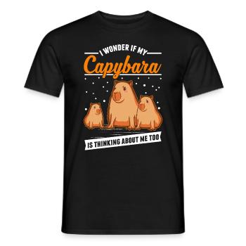 Capybara Geschenk Wasserschwein Capibara - Männer T-Shirt - Schwarz - Vorne - AI Model Male 178 light (178cm)