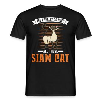 Siamkatze Geschenk Siamesische Katze Siam Cat - Männer T-Shirt - Schwarz - Vorne - AI Model Male 178 light (178cm)