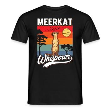 Erdmännchen Flüsterer Meerkat Whisperer - T-shirt homme - noir - Devant - AI Model Male 178 light (178cm)