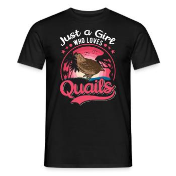 Juste une fille qui aime les cailles Caille - T-shirt homme - noir - Devant - AI Model Male 178 light (178cm)