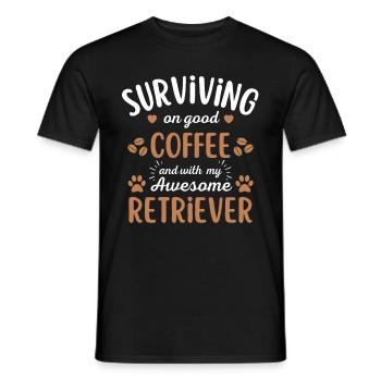 Retriever Coffee Dog Café - T-shirt homme - noir - Devant - AI Model Male 178 light (178cm)
