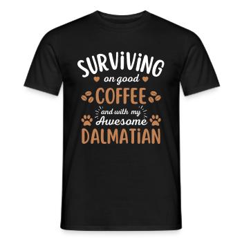 Café dalmate Café Pour chiens - T-shirt homme - noir - Devant - AI Model Male 178 light (178cm)