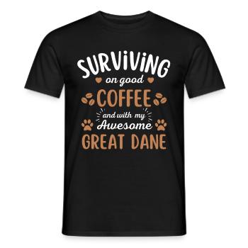 Great Dane Coffee Dog Cafe - T-shirt homme - noir - Devant - AI Model Male 178 light (178cm)