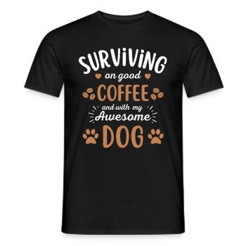 Hund & Kaffee Hund Cafe - Männer T-Shirt - Schwarz - Vorne - AI Model Male 178 light (178cm)