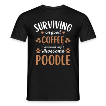 Pudel Kaffee Hund Cafe - Männer T-Shirt - Schwarz - Vorne - AI Model Male 178 light (178cm)