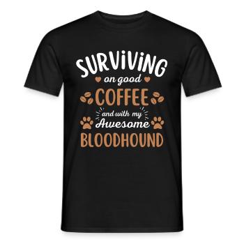 Bloodhound Coffee Dog Cafe - T-shirt homme - noir - Devant - AI Model Male 178 light (178cm)