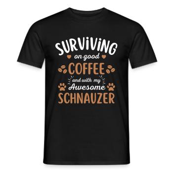 Schnauzer Kaffee Hund Cafe - Männer T-Shirt - Schwarz - Vorne - AI Model Male 178 light (178cm)