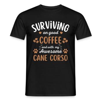 Cane Corso Café Chien Café - T-shirt homme - noir - Devant - AI Model Male 178 light (178cm)