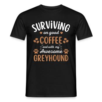 Greyhound Kaffee Hund Cafe - Männer T-Shirt - Schwarz - Vorne - AI Model Male 178 light (178cm)