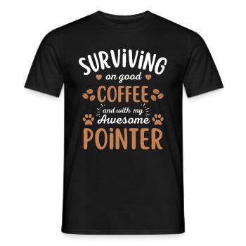 Deutsch Pointer Coffee Dog Cafe - Men's T-Shirt - black - Front - AI Model Male 178 light (178cm)