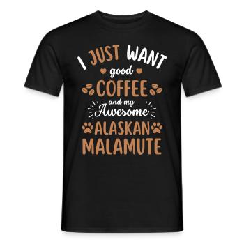 Malamute Café Pour Chiens - T-shirt homme - noir - Devant - AI Model Male 178 light (178cm)