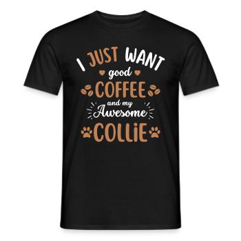Collie Kaffee Hund Cafe - Männer T-Shirt - Schwarz - Vorne - AI Model Male 178 light (178cm)