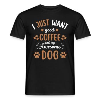 Hund & Kaffee Hund Cafe - Männer T-Shirt - Schwarz - Vorne - AI Model Male 178 light (178cm)