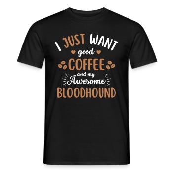 Bloodhound Coffee Dog Cafe - T-shirt homme - noir - Devant - AI Model Male 178 light (178cm)