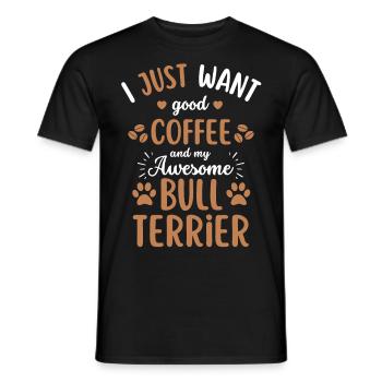Bullterrier Kaffee Hund Cafe - Männer T-Shirt - Schwarz - Vorne - AI Model Male 178 light (178cm)