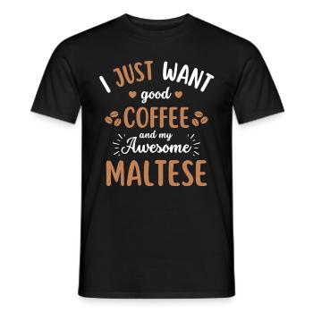 Café maltais Coffee Dog - T-shirt homme - noir - Devant - AI Model Male 178 light (178cm)