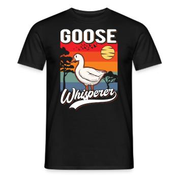 Gänseflüsterer Goose Whisperer Gans - Men's T-Shirt - black - Front - AI Model Male 178 light (178cm)