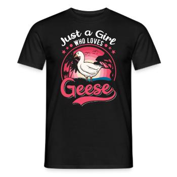 Geese Girl Goose Breeder Goose - Men's T-Shirt - black - Front - AI Model Male 178 light (178cm)