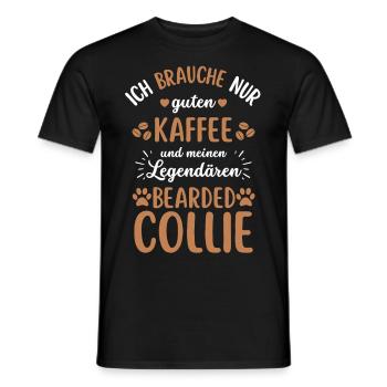 Bearded Collie Kaffee Hund Cafe - Männer T-Shirt - Schwarz - Vorne - AI Model Male 178 light (178cm)