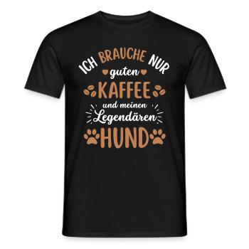 Hund & Kaffee Hund Cafe - Männer T-Shirt - Schwarz - Vorne - AI Model Male 178 light (178cm)