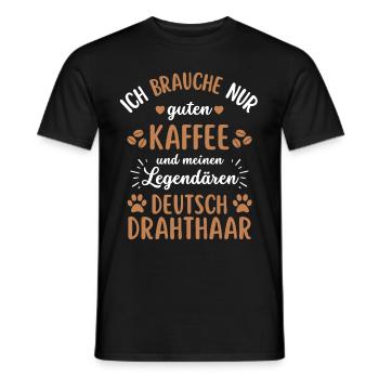 Deutsch Drahthaar Kaffee Hund Cafe - Männer T-Shirt - Schwarz - Vorne - AI Model Male 178 light (178cm)