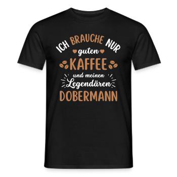 Dobermann Kaffee Hund Cafe - Männer T-Shirt - Schwarz - Vorne - AI Model Male 178 light (178cm)