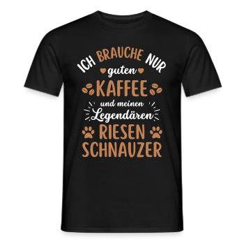 Riesenschnauzer Kaffee Hund Cafe - Männer T-Shirt - Schwarz - Vorne - AI Model Male 178 light (178cm)
