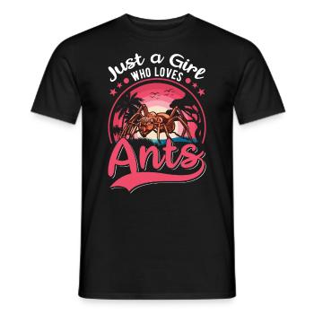 Ants Girl Ant Farm Fire Ants - Men's T-Shirt - black - Front - AI Model Male 178 light (178cm)