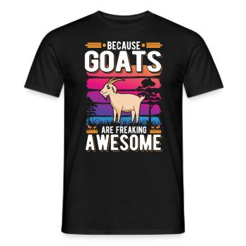 Parce que les chèvres sont des chèvres géniales - T-shirt homme - noir - Devant - AI Model Male 178 light (178cm)
