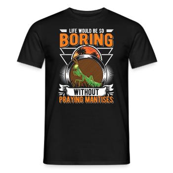 Praying Mantis Gift Mantis Mantis Mantis Fangschrecke - Men's T-Shirt - black - Front - AI Model Male 178 light (178cm)