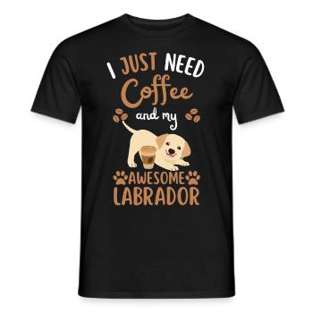 Sweet Labrador Coffee Dog Cafe kawaii - T-shirt homme - noir - Devant - AI Model Male 178 light (178cm)