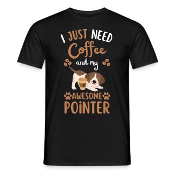 Sweet English Pointer Coffee Dog Cafe kawaii - T-shirt homme - noir - Devant - AI Model Male 178 light (178cm)