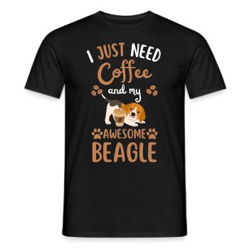 Sweet Beagle Coffee Dog Cafe kawaii - Men's T-Shirt - black - Front - AI Model Male 178 light (178cm)