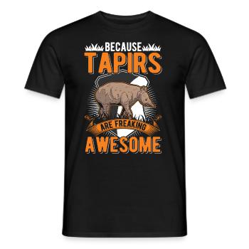 Because Tapirs are freaking awesome - Men's T-Shirt - black - Front - AI Model Male 178 light (178cm)