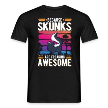 Because Skunks are freaking awesome Skunk - Men's T-Shirt - black - Front - AI Model Male 178 light (178cm)