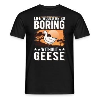 Geese Gift Goose Breeder Goose - Men's T-Shirt - black - Front - AI Model Male 178 light (178cm)