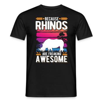 Because Rhinos are freaking awesome Nashorn - Männer T-Shirt - Schwarz - Vorne - AI Model Male 178 light (178cm)