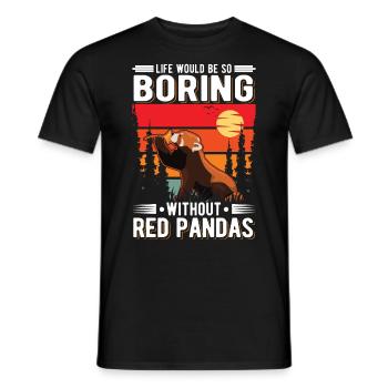 Panda Rouge Cadeau Panda Rouge - T-shirt homme - noir - Devant - AI Model Male 178 light (178cm)