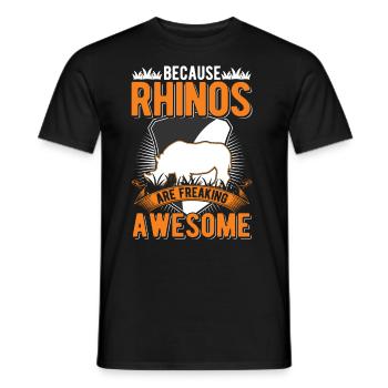 Because Rhinos are freaking awesome Nashorn - Männer T-Shirt - Schwarz - Vorne - AI Model Male 178 light (178cm)
