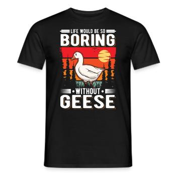 Geese Gift Goose Breeder Goose - Men's T-Shirt - black - Front - AI Model Male 178 light (178cm)