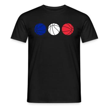 France basketball t-shirt basketball fan - Men's T-Shirt - black - Front - AI Model Male 178 light (178cm)