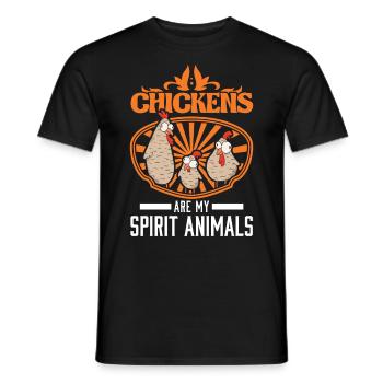 Les poulets sont mes animaux spirituels Hühner - T-shirt homme - noir - Devant - AI Model Male 178 light (178cm)