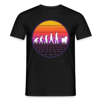 Leonberger Evolution Vaporwave - Men's T-Shirt - black - Front - AI Model Male 178 light (178cm)
