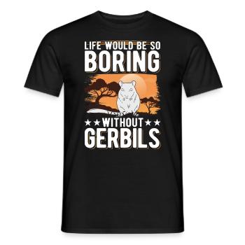 Gerbil Gift Racing Rat Germesau - Men's T-Shirt - black - Front - AI Model Male 178 light (178cm)