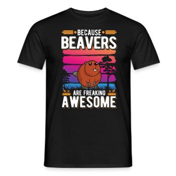 Because Beavers are freaking awesome Biber - Männer T-Shirt - Schwarz - Vorne - AI Model Male 178 light (178cm)