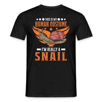 Schnecke Costume Humain Escargot Halloween - T-shirt homme - noir - Devant - AI Model Male 178 light (178cm)