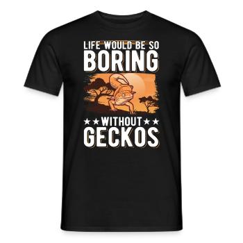 Gecko Geschenk Leopardengecko - Männer T-Shirt - Schwarz - Vorne - AI Model Male 178 light (178cm)